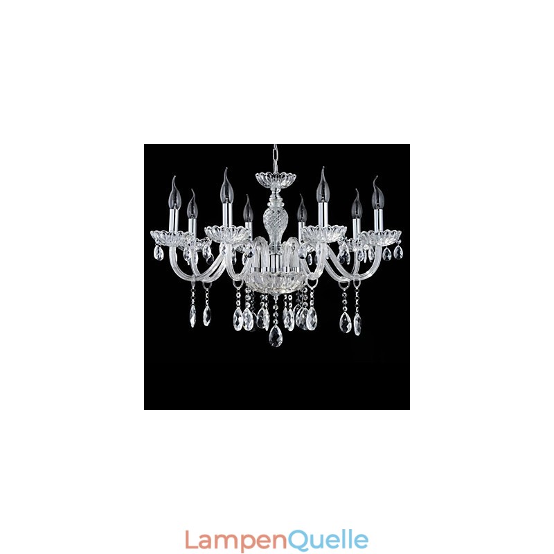 8 Licht Der Stil des Palastes Glas Kronleuchter mit Kerze Birne