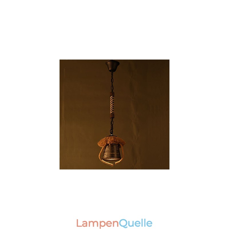 American Country Retro Hanf Keramik Lampe