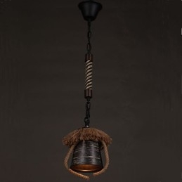 American Country Retro Hanf Keramik Lampe