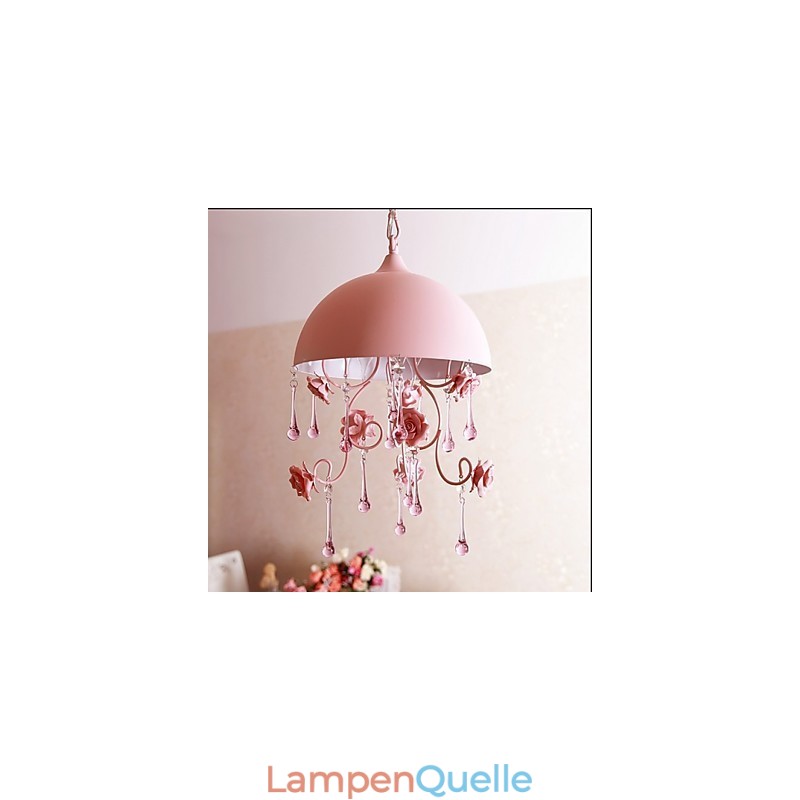 Eine kleine rosa Rose Garten Kronleuchter Lampe Iron Princess