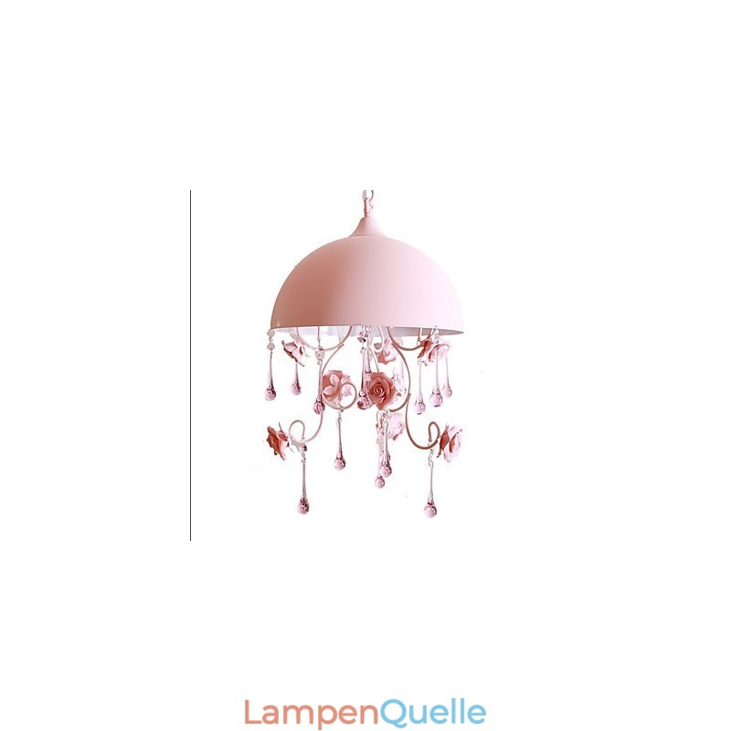 Eine kleine rosa Rose Garten Kronleuchter Lampe Iron Princess