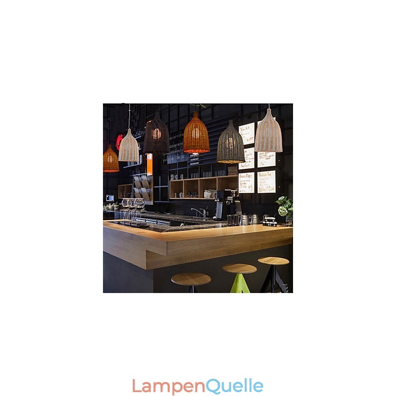 Rattan Kronleuchter Kronleuchter Kronleuchter Kreative Retro Rattan lampe