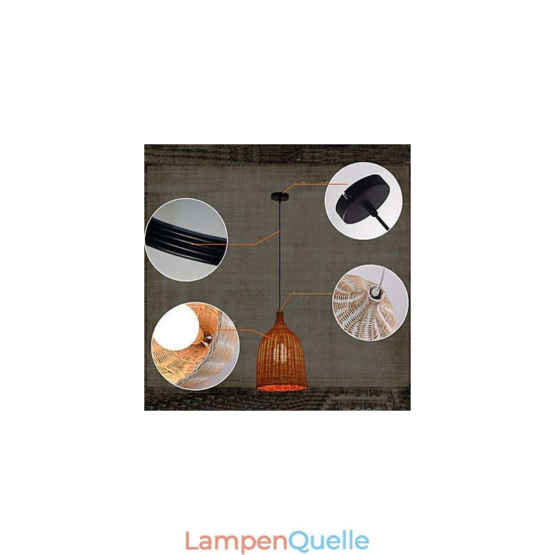 Rattan Kronleuchter Kronleuchter Kronleuchter Kreative Retro Rattan lampe