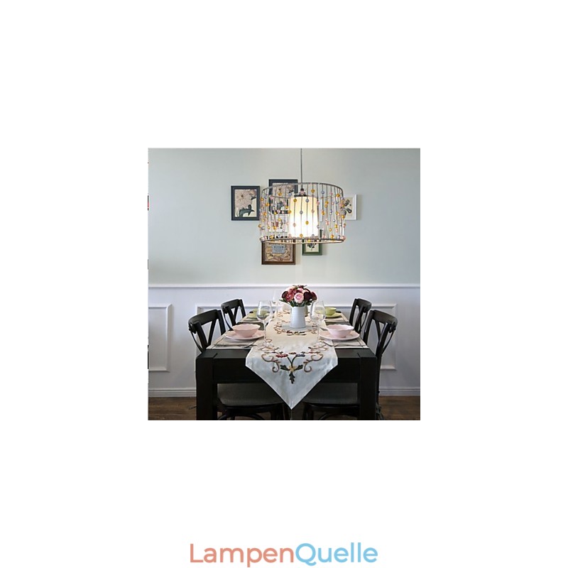 Der einzelne Kopf der Lampe besteht aus zylindrischen Perlen.