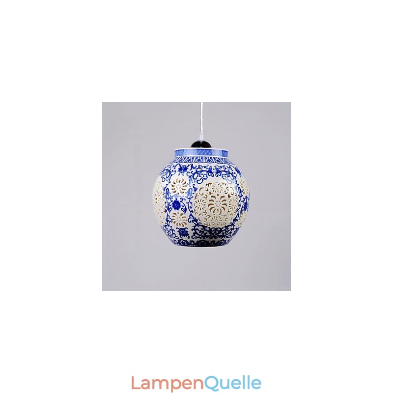 Retro Keramik lampe lampe Treppe Blau Single Head Kronleuchter Kreative