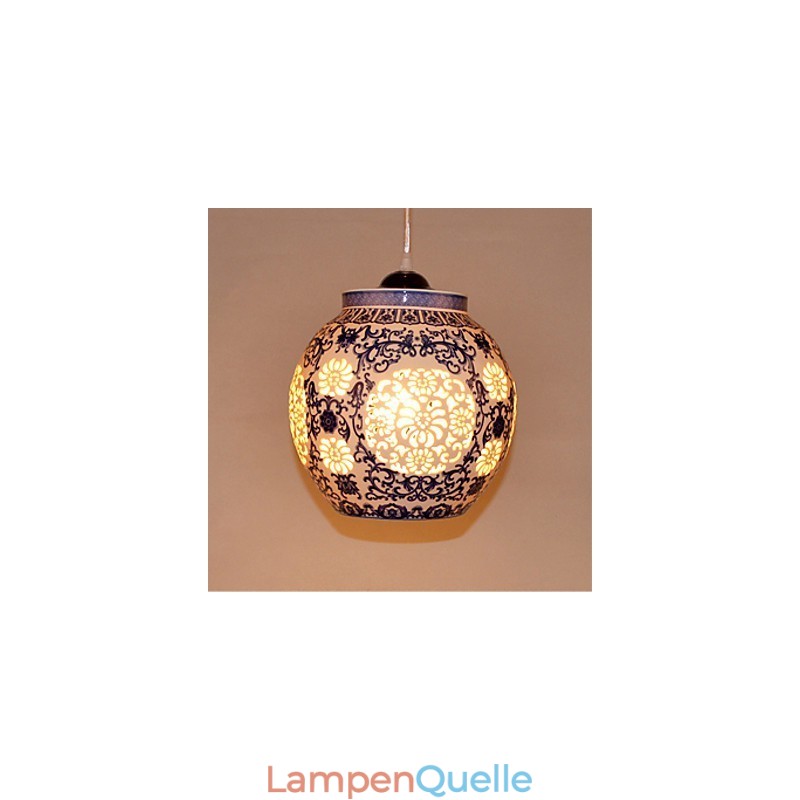 Retro Keramik lampe lampe Treppe Blau Single Head Kronleuchter Kreative