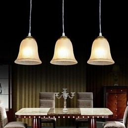 Bronze Anhänger Drei Lichter Muster Glas Schatten Europäischen Retro Klassische