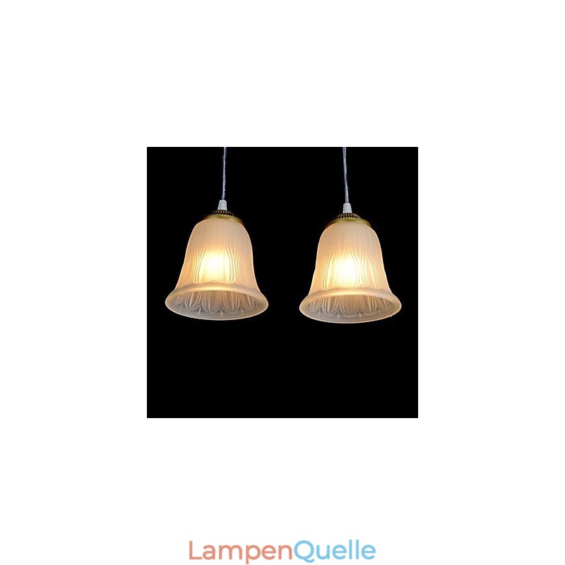 Bronze Anhänger Drei Lichter Muster Glas Schatten Europäischen Retro Klassische