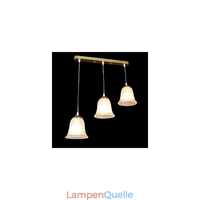 Bronze Anhänger Drei Lichter Muster Glas Schatten Europäischen Retro Klassische