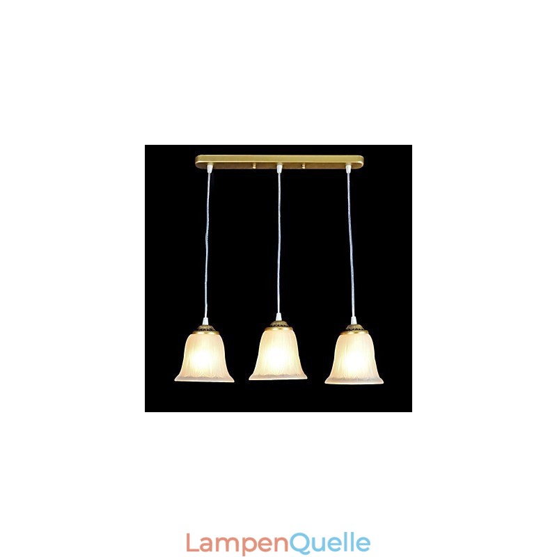 Bronze Anhänger Drei Lichter Muster Glas Schatten Europäischen Retro Klassische