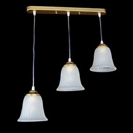 Bronze Anhänger Drei Lichter Muster Glas Schatten Europäischen Retro Klassische