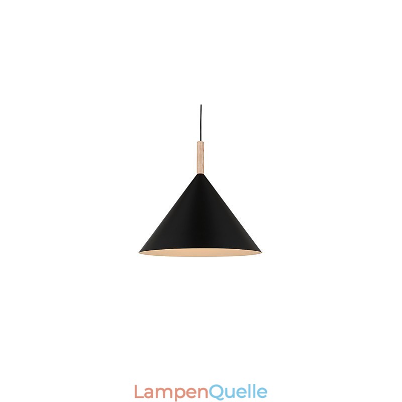 Mini Künstlerische Kegel Pendelleuchte 1 Licht Mordern Simplicity Finish Schwarz Weiß Aluminium & Holz Droplight