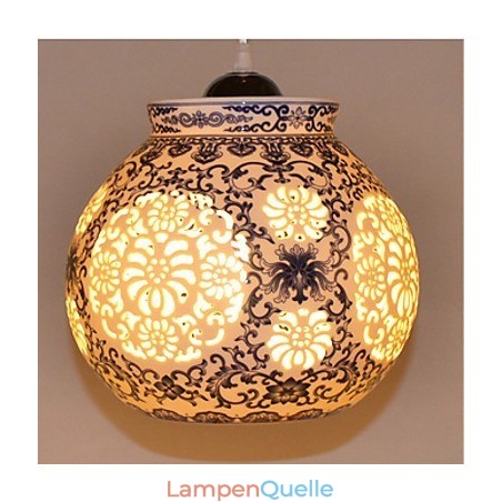 Retro Keramik lampe lampe Treppe Blau Single Head Kronleuchter Kreative