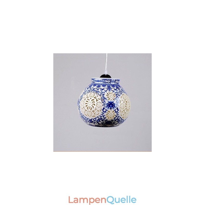 Retro Keramik lampe lampe Treppe Blau Single Head Kronleuchter Kreative