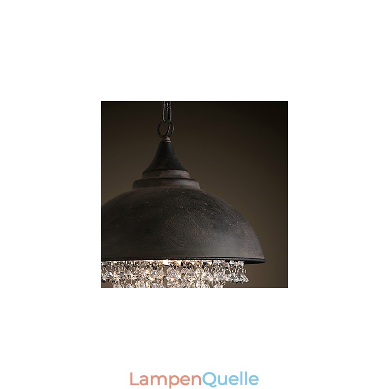 Loft Pendelleuchte Kristall Retro Kaffee Licht Garage Metall