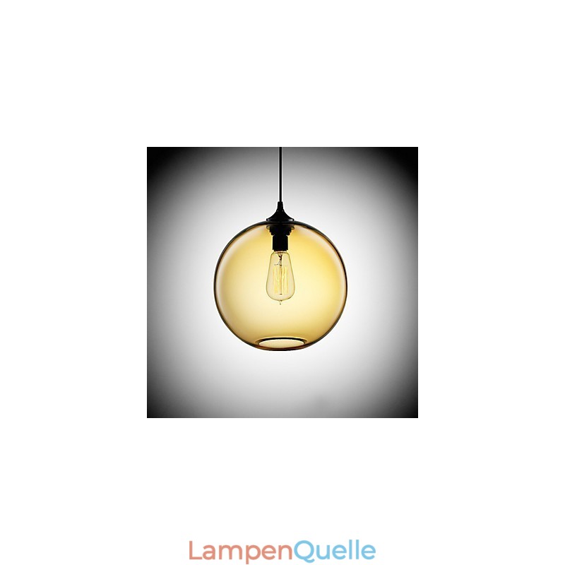 Moderne Glas-Pendelleuchte im runden braunen Blasen-Design