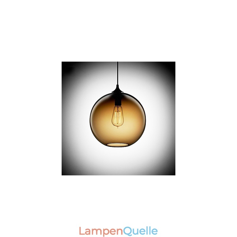 Moderne Glas-Pendelleuchte im runden braunen Blasen-Design