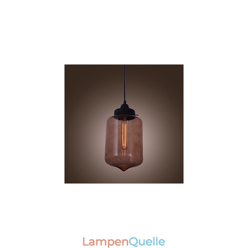 Moderne 70-W-Pendelleuchte aus Glas im transparenten Flaschendesign