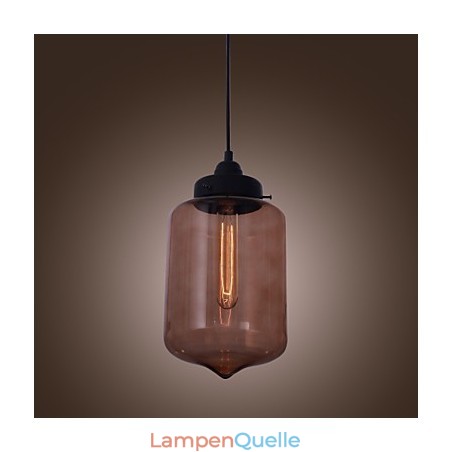 Moderne 70-W-Pendelleuchte aus Glas im transparenten Flaschendesign Moderne 70-W-Pendelleuchte aus Glas im transparenten Flaschendesign