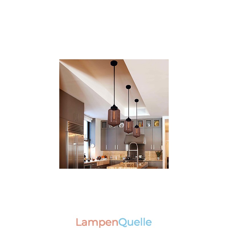 Moderne 70-W-Pendelleuchte aus Glas im transparenten Flaschendesign