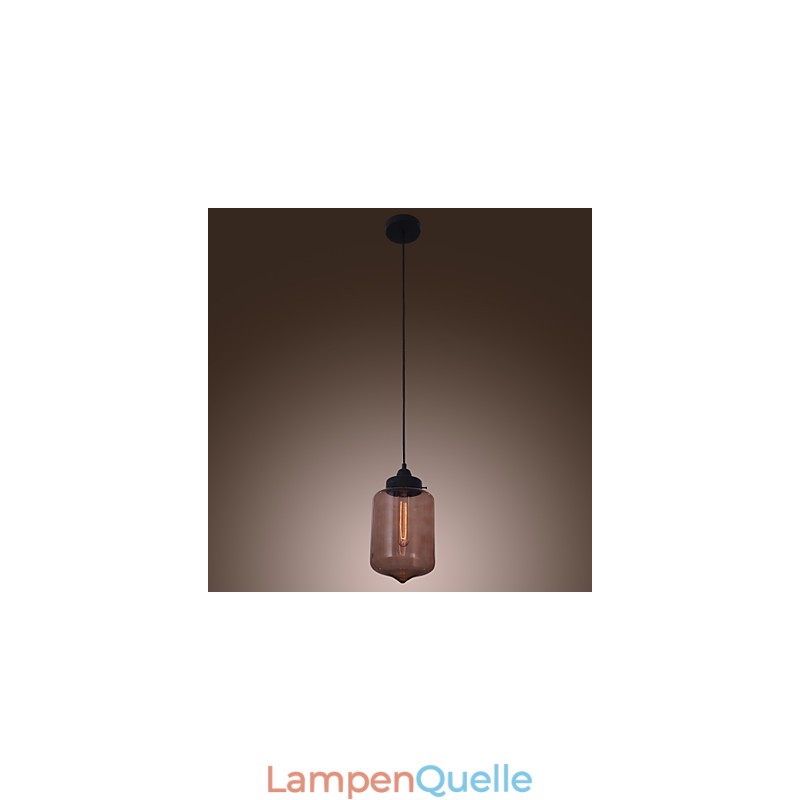 Moderne 70-W-Pendelleuchte aus Glas im transparenten Flaschendesign