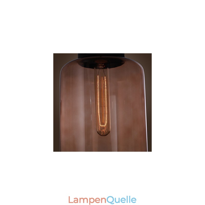 Moderne 70-W-Pendelleuchte aus Glas im transparenten Flaschendesign