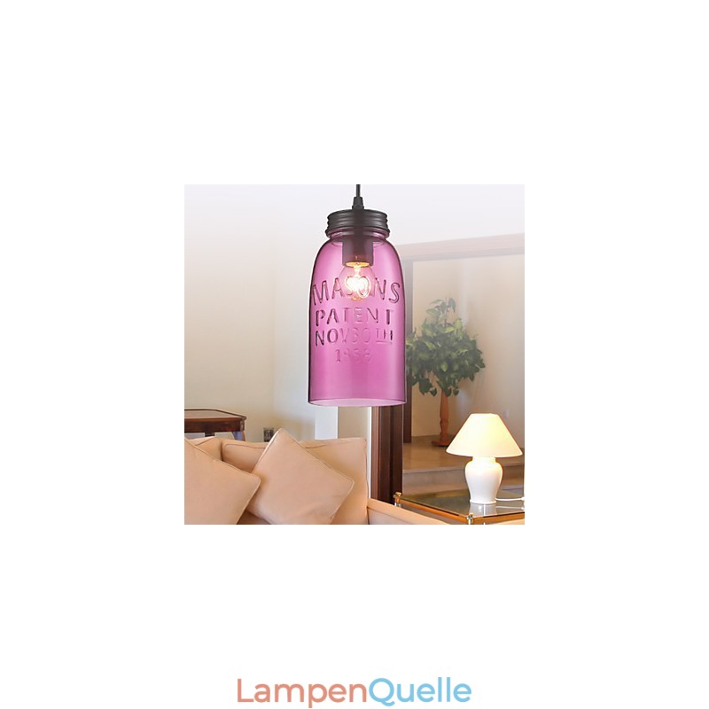 1-flammige, moderne Pendelleuchte aus Glas im transparenten Blasendesign
