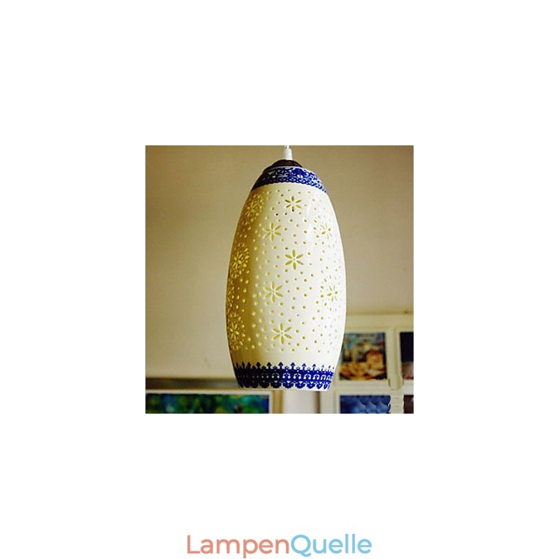 Retro Keramik lampe lampe Treppe Blau Single Head Kronleuchter Kreative