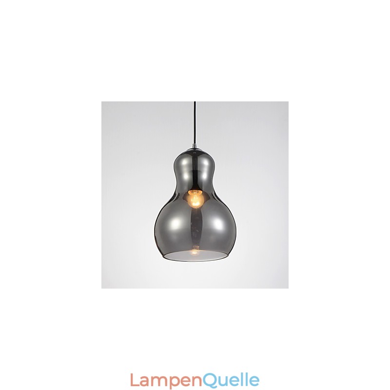 Kürbisförmige Pendelleuchte 1 Licht Moderne Schlichtheit Golden Chrom Roségold Bernstein Rauchgrau Glas & Kohlenstoffstahl
