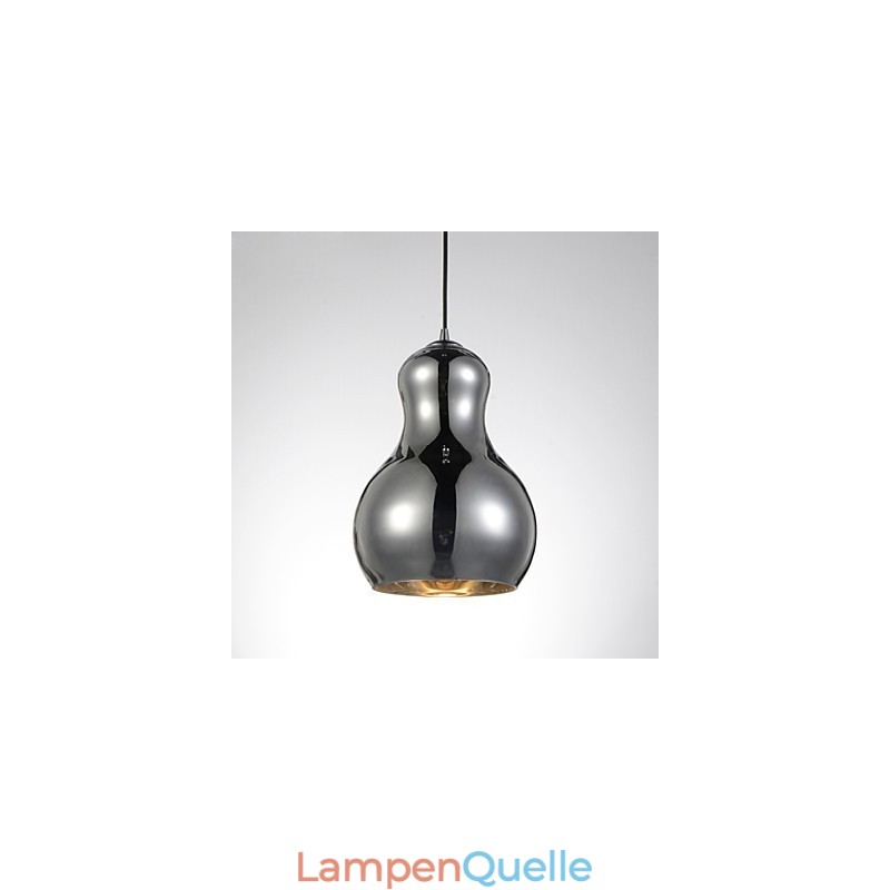 Kürbisförmige Pendelleuchte 1 Licht Moderne Schlichtheit Golden Chrom Roségold Bernstein Rauchgrau Glas & Kohlenstoffstahl