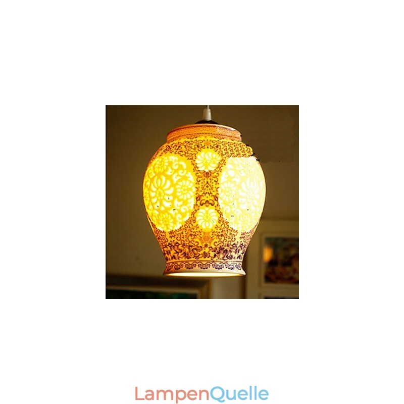 Retro Keramik lampe lampe Treppe Blau Single Head Kronleuchter Kreative