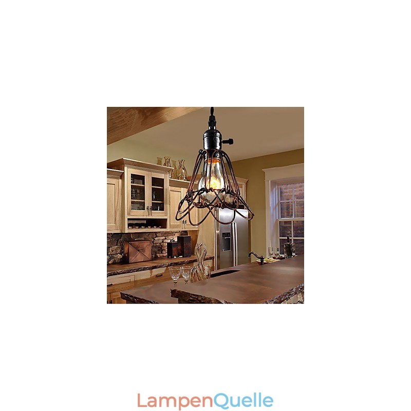 Amerikanischen Land Industrielle Wind Lampe Retro Kleine Kronleuchter Eisen Käfig