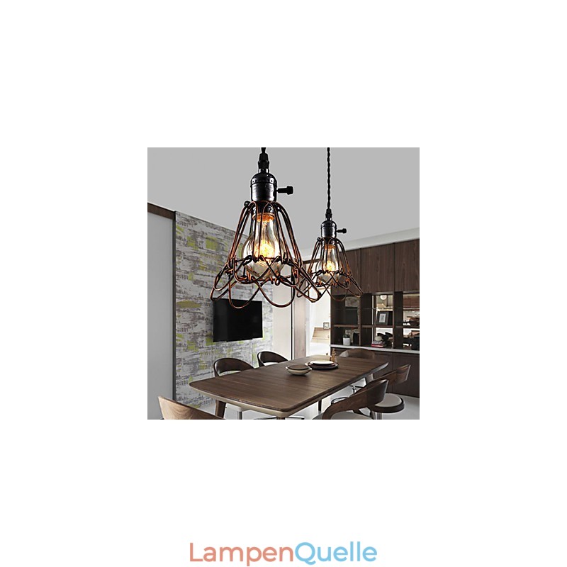 Amerikanischen Land Industrielle Wind Lampe Retro Kleine Kronleuchter Eisen Käfig