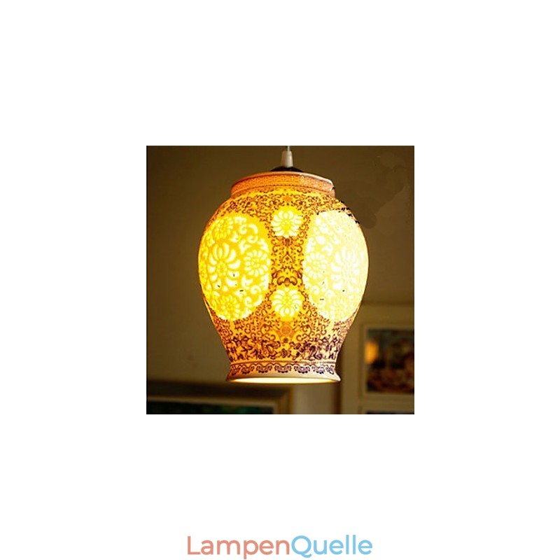 Retro Keramik lampe lampe Treppe Blau Single Head Kronleuchter Kreative