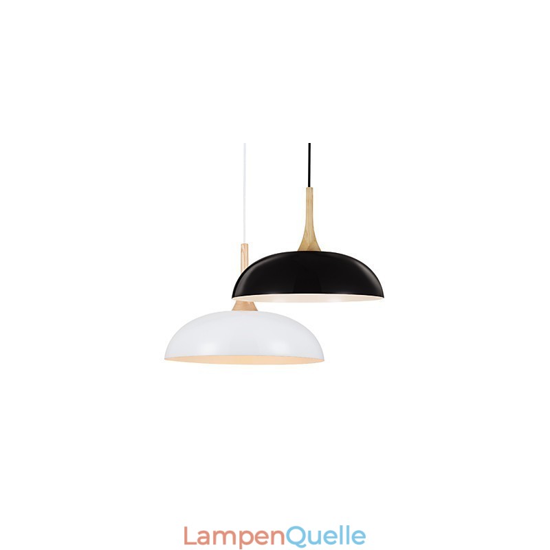 Mini Künstlerische Pendelleuchte 1 Licht Moderne Schlichtheit Schwarz Weiß Finish Aluminium & Holz Droplight