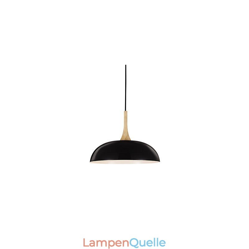 Mini Künstlerische Pendelleuchte 1 Licht Moderne Schlichtheit Schwarz Weiß Finish Aluminium & Holz Droplight