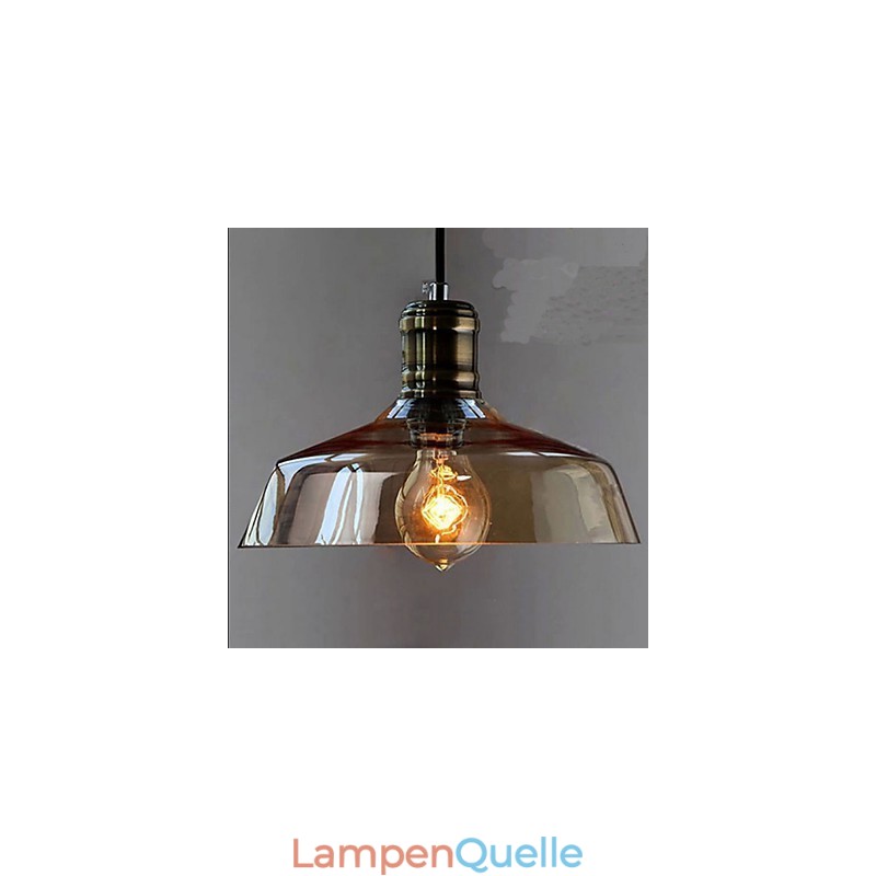 Schlichte Retro-Industrie-Pendelleuchte aus Glas