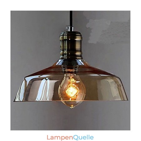 Schlichte Retro-Industrie-Pendelleuchte aus Glas Schlichte Retro-Industrie-Pendelleuchte aus Glas