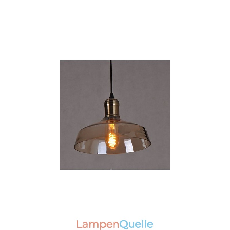 Schlichte Retro-Industrie-Pendelleuchte aus Glas