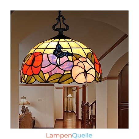Ländliche kreative Kunst Buntglas-Kronleuchter Wiederherstellung der alten Weisen Lampe Licht Ländliche kreative Kunst Buntglas-Kronleuchter Wiederherstellung der alten Weisen Lampe Licht
