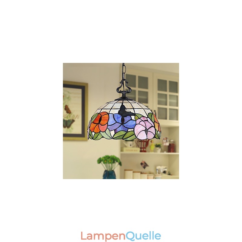 Ländliche kreative Kunst Buntglas-Kronleuchter Wiederherstellung der alten Weisen Lampe Licht