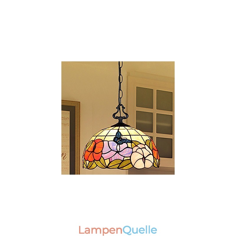Ländliche kreative Kunst Buntglas-Kronleuchter Wiederherstellung der alten Weisen Lampe Licht