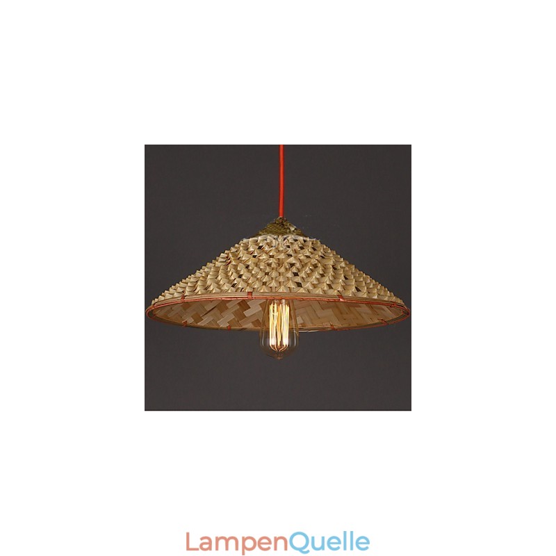 Kronleuchter im Vintage-Stil, Stroh-Bambus-Kronleuchter