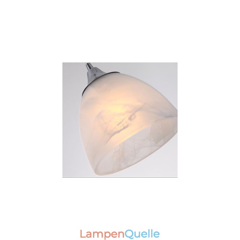 Moderne Pendelleuchte mit drei Lichtern, länglicher Baldachin und Weinkelch