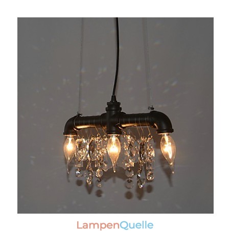 Kreative Pendelleuchte mit 3 Lichtern im nordamerikanischen Stil im Rohrdesign Kreative Pendelleuchte mit 3 Lichtern im nordamerikanischen Stil im Rohrdesign