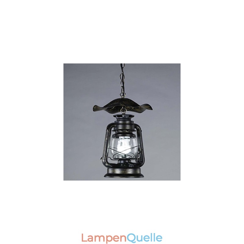 Vintage Hängelampe mit Laterne aus Messing mit 1 Licht