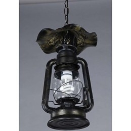 Vintage Hängelampe mit Laterne aus Messing mit 1 Licht