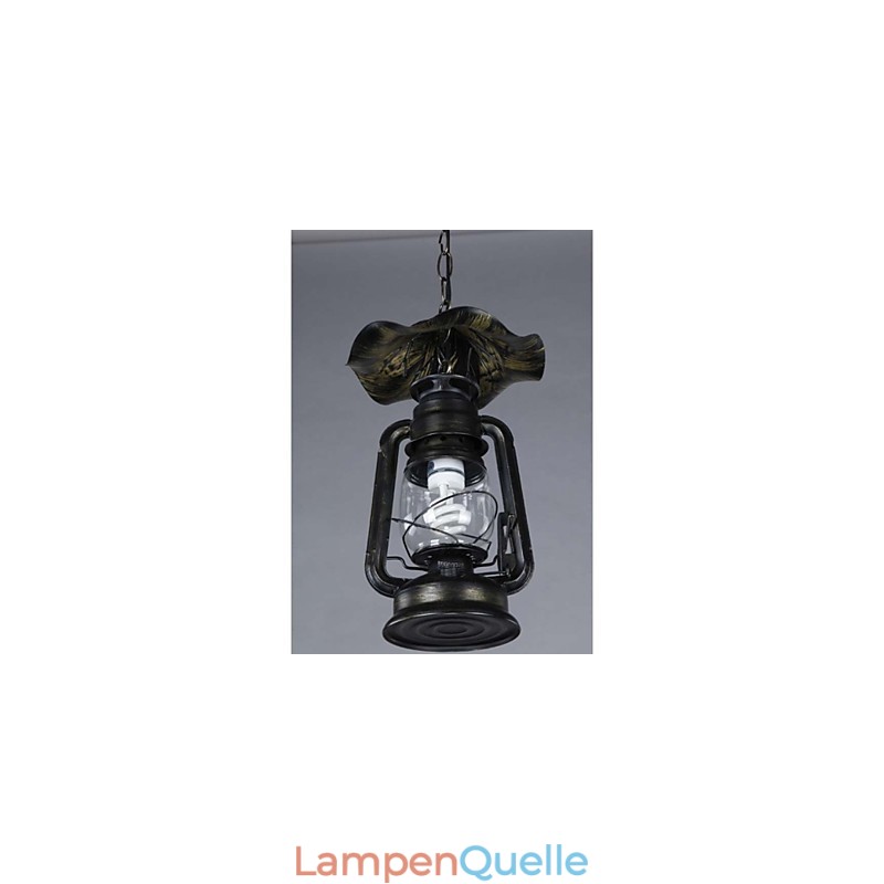 Vintage Hängelampe mit Laterne aus Messing mit 1 Licht
