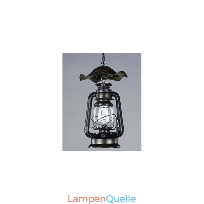 Vintage Hängelampe mit Laterne aus Messing mit 1 Licht