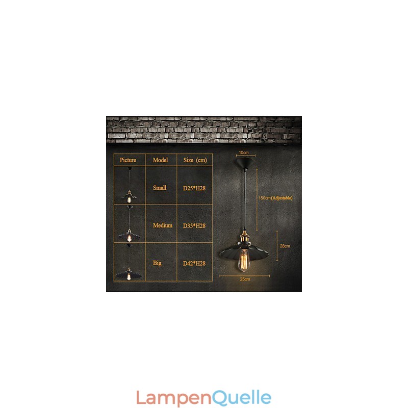 Retro-Klassiker im europäischen Stil Pendelleuchte Metall Art Droplight